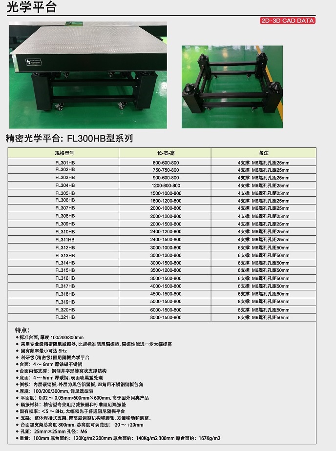 空气弹簧阻尼隔振 光学平台